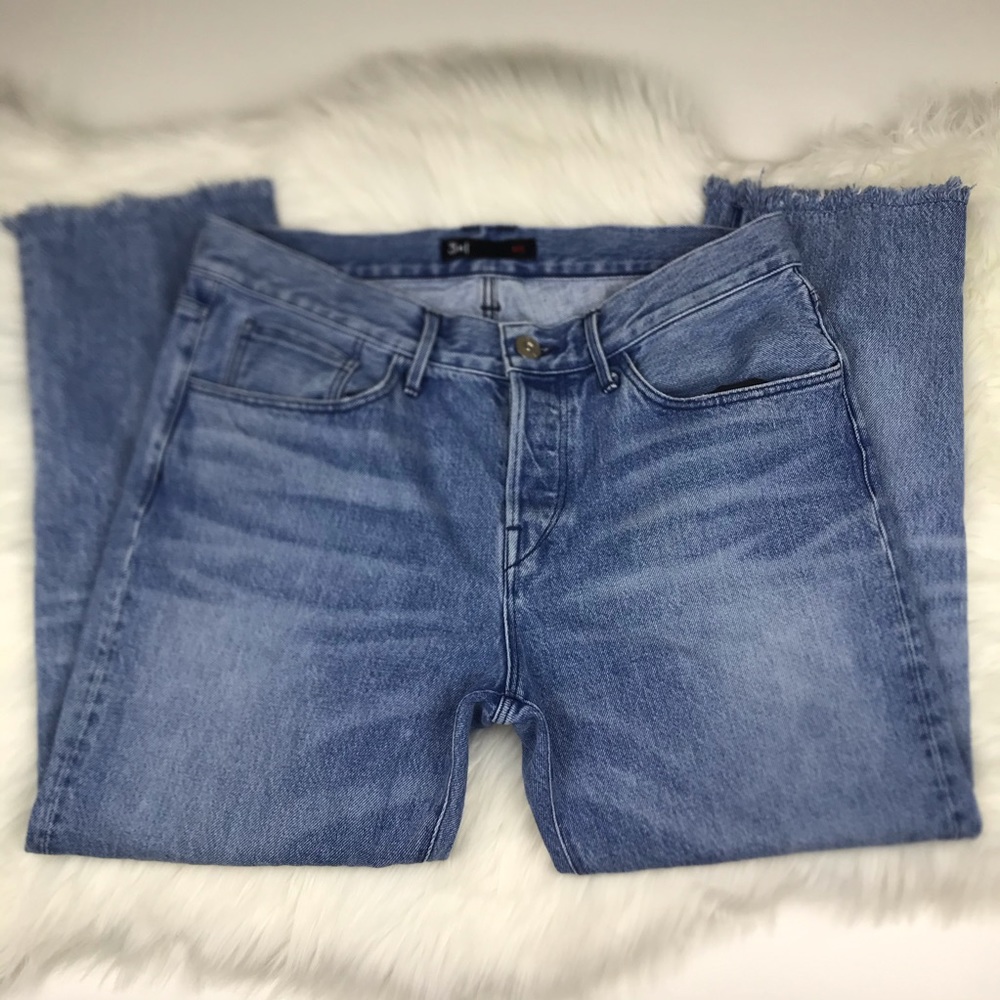 3X1  STELLA Straight Crop Frayed Jeans Sz 29 - Picture 2 of 8